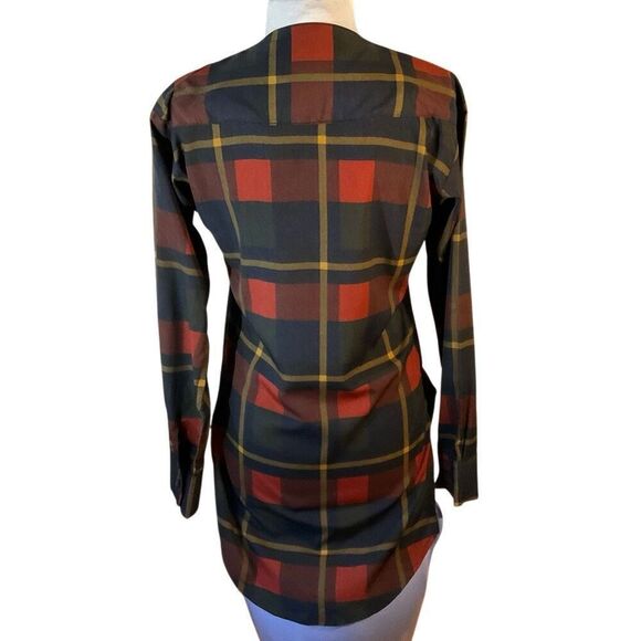 Plaid Zip up Overshirt, Small Evil Eye Zip Pull. Tunic. Dark Academia - Picture 11 of 11